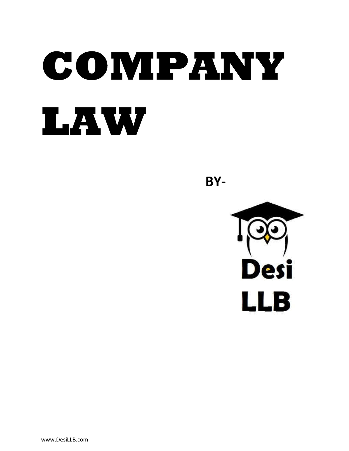 Company Law Notesfull 3 - COMPANY LAW BY- TABLE OF CONTENTS COMPANY ...