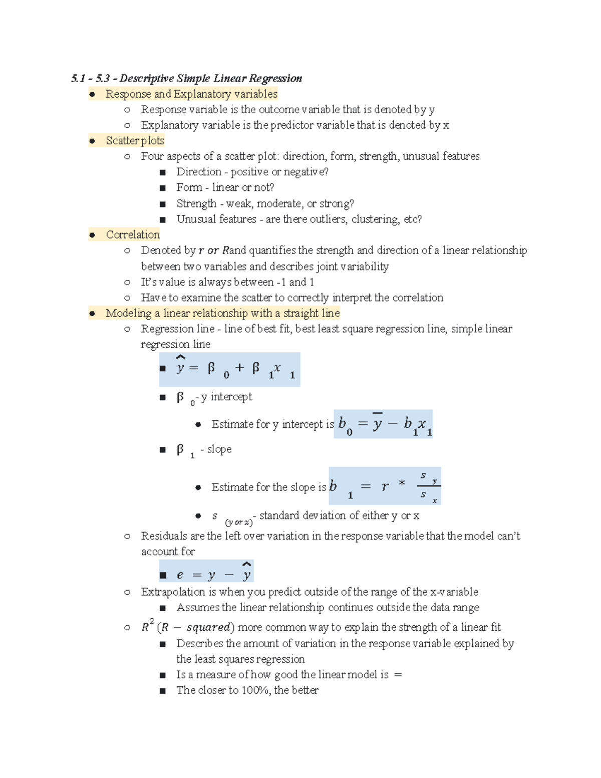 Stats 250 Notes 3 - 5 - 5 - Descriptive Simple Linear Regression ...