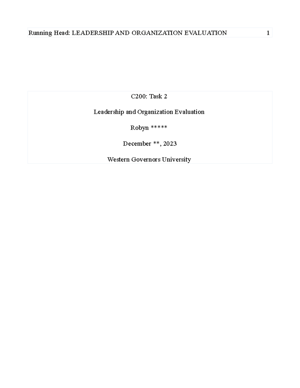 Task 2 - Managing Organizations And Leading People C200 Task 2 ...