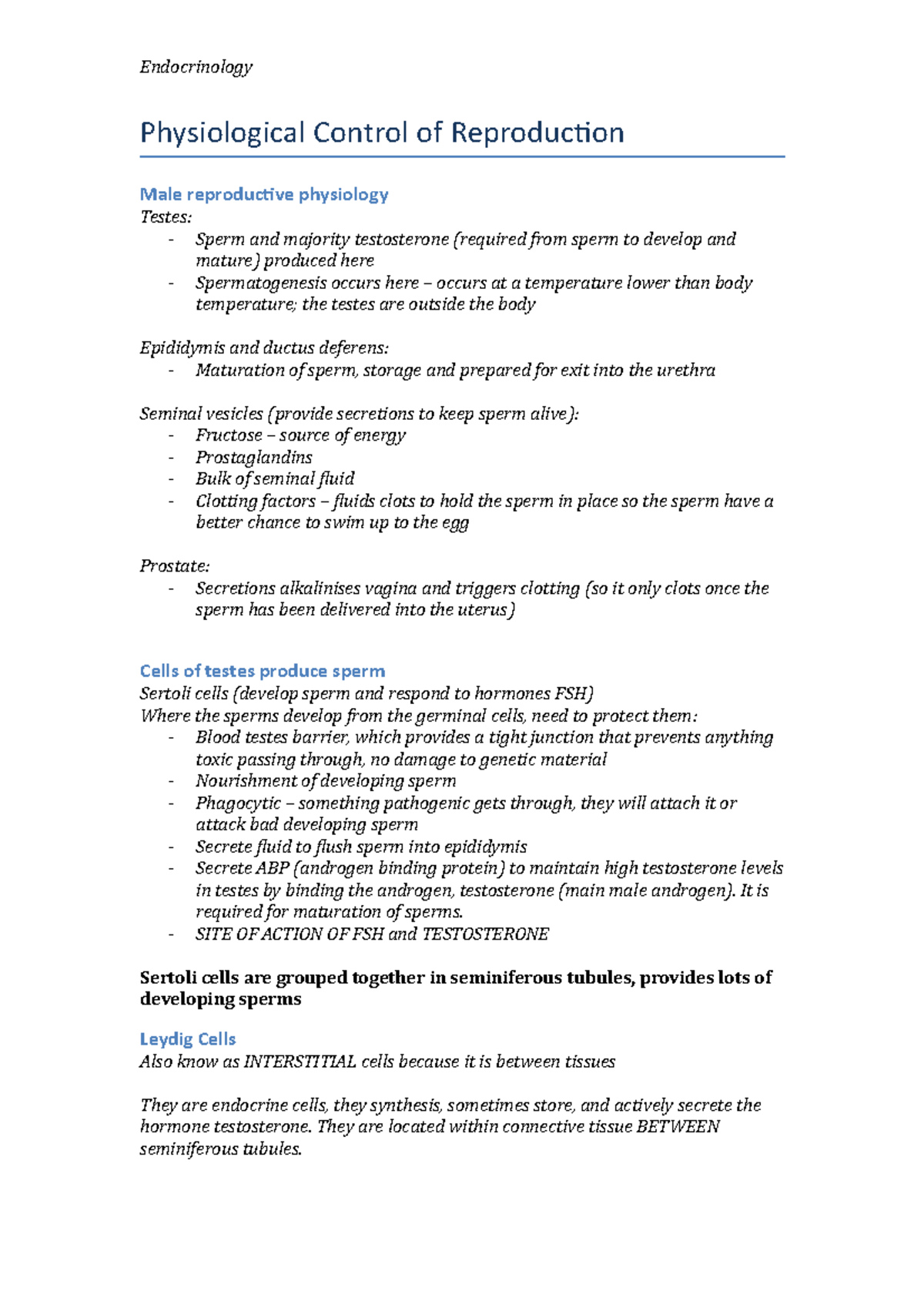 Endocrinology Physiological Control of Reproduction - Endocrinology ...