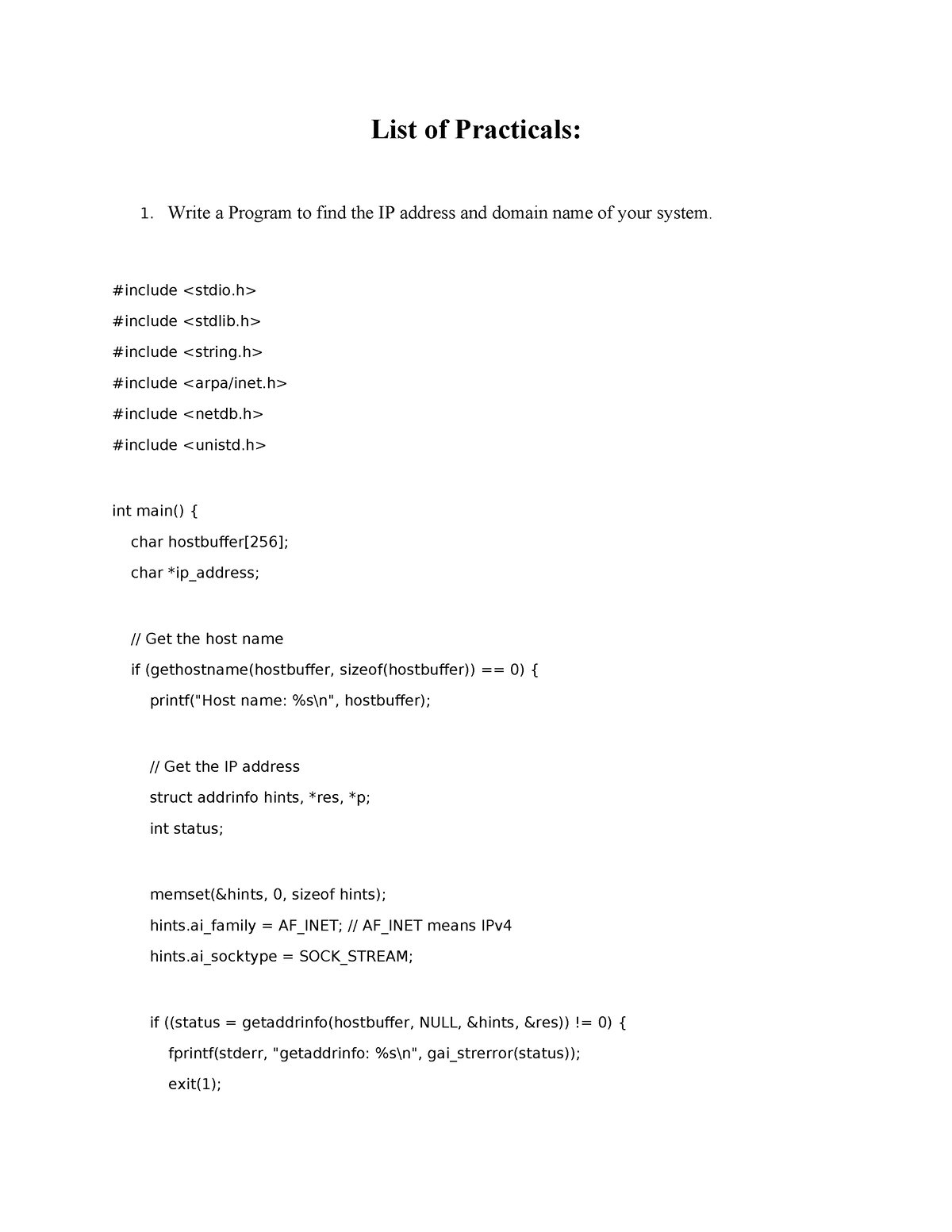 4-practicals-list-of-practicals-1-write-a-program-to-find-the-ip-address-and-domain-name-of