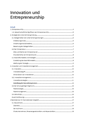 Innovation&Entrepreneurship Summary - Unit 1: Entrepreneurship 1 ...