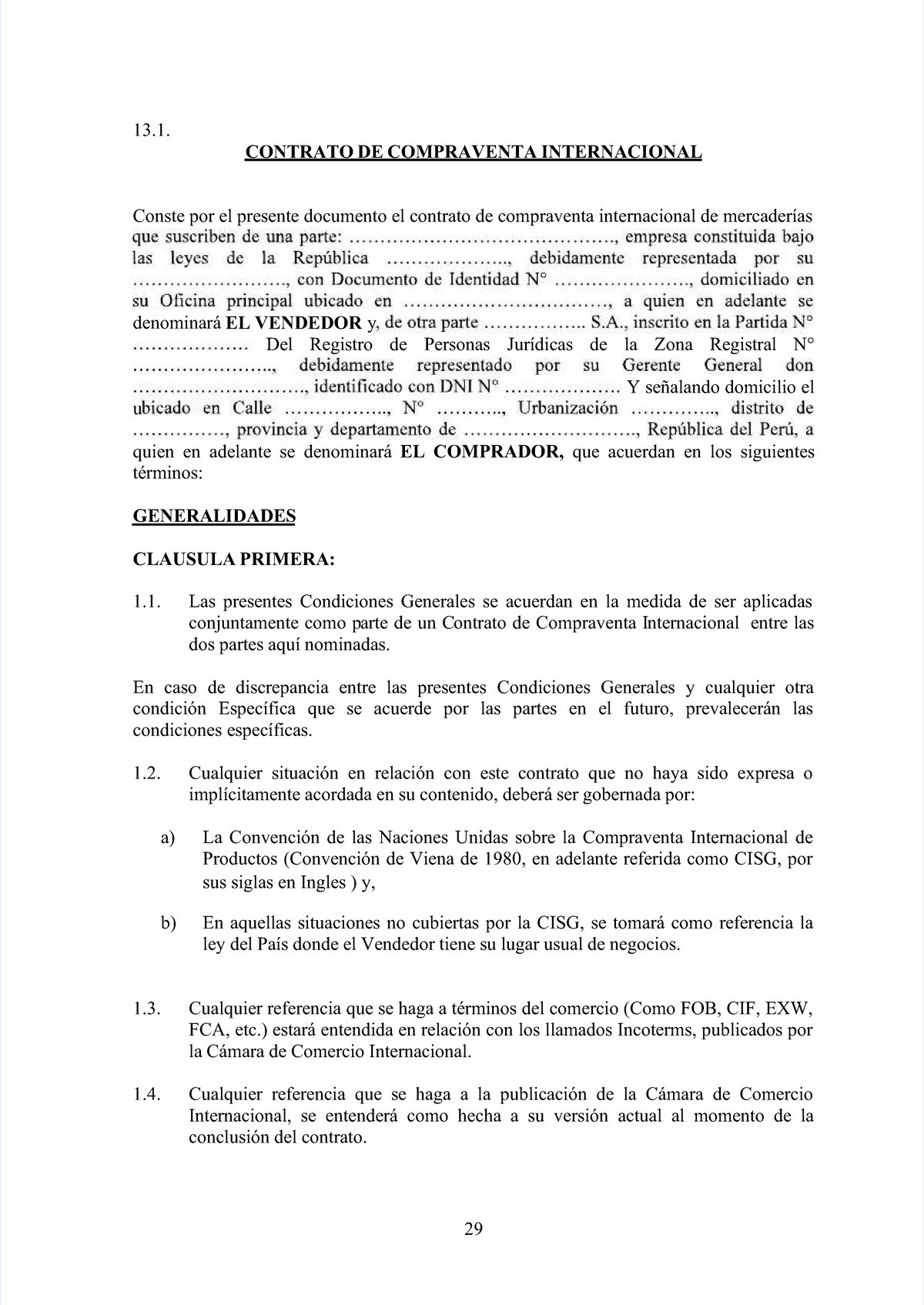 Modelo De Contrato De Compraventa Internacional - 13.1.13. CONTRATO DE ...