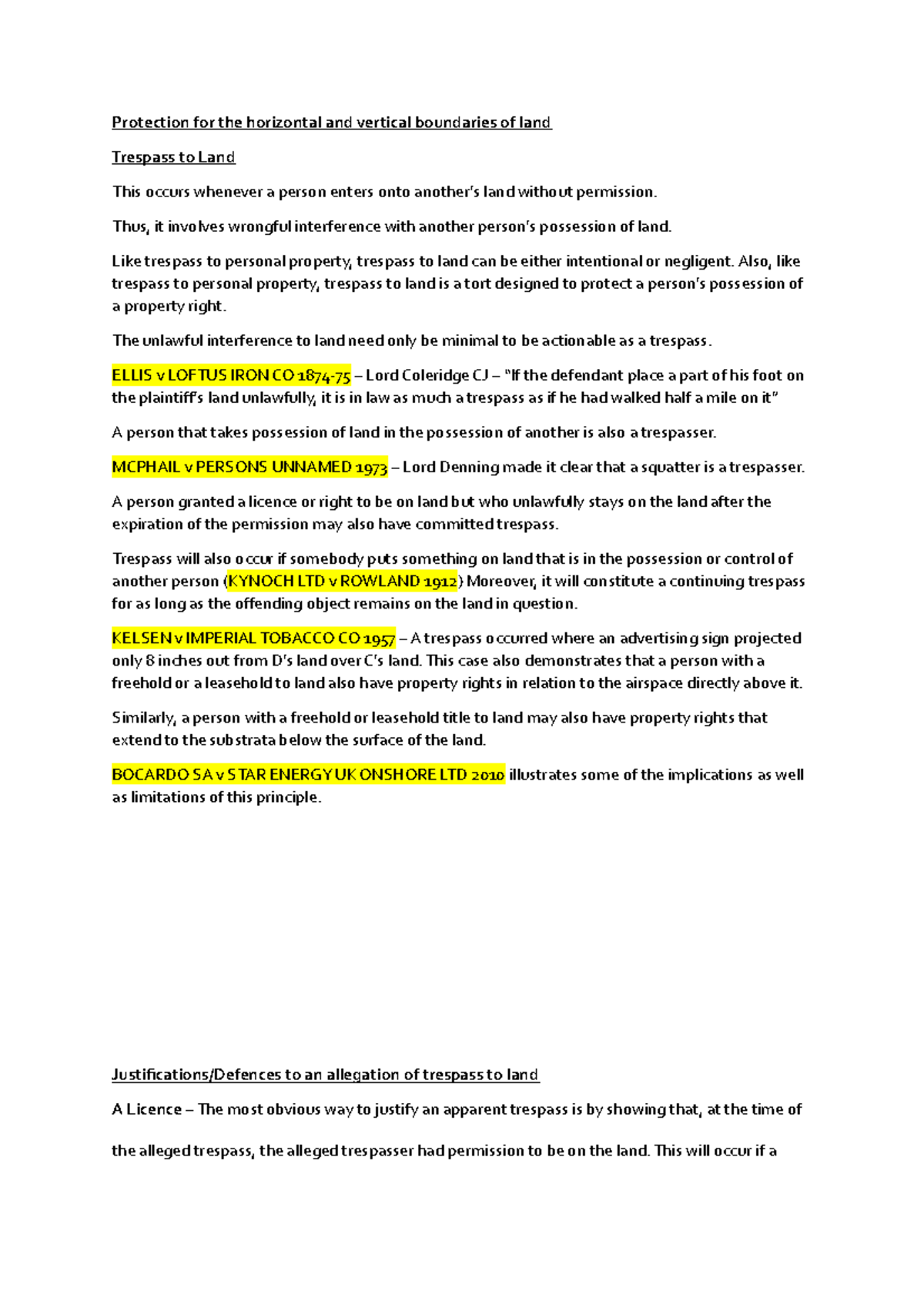 Property Law Horizontal and Vertical Boundaries of Land - Protection ...