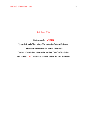 Lab Report Structure - Example template of how to format exam - Lab ...