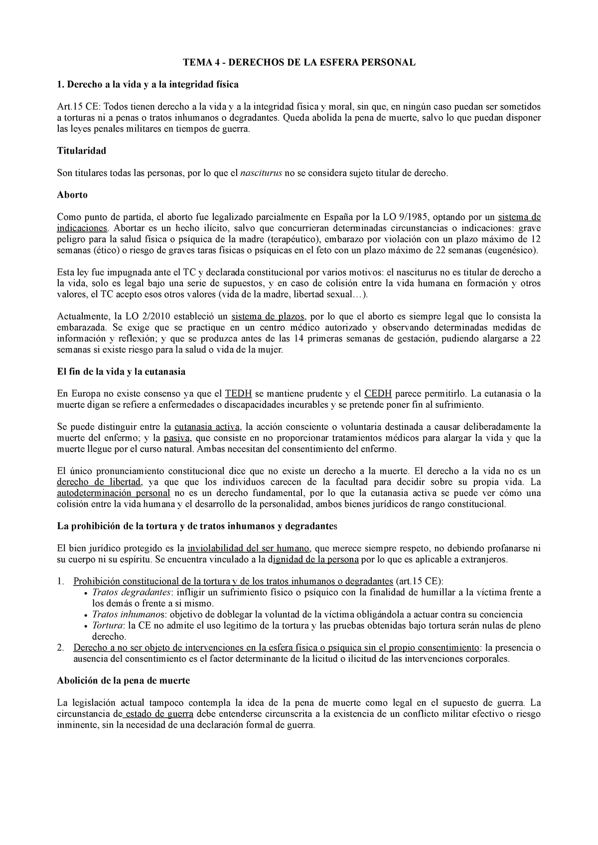 Tema 4 Libertades Pdf - Apuntes Tema 4 - TEMA 4 - DERECHOS DE LA ESFERA ...