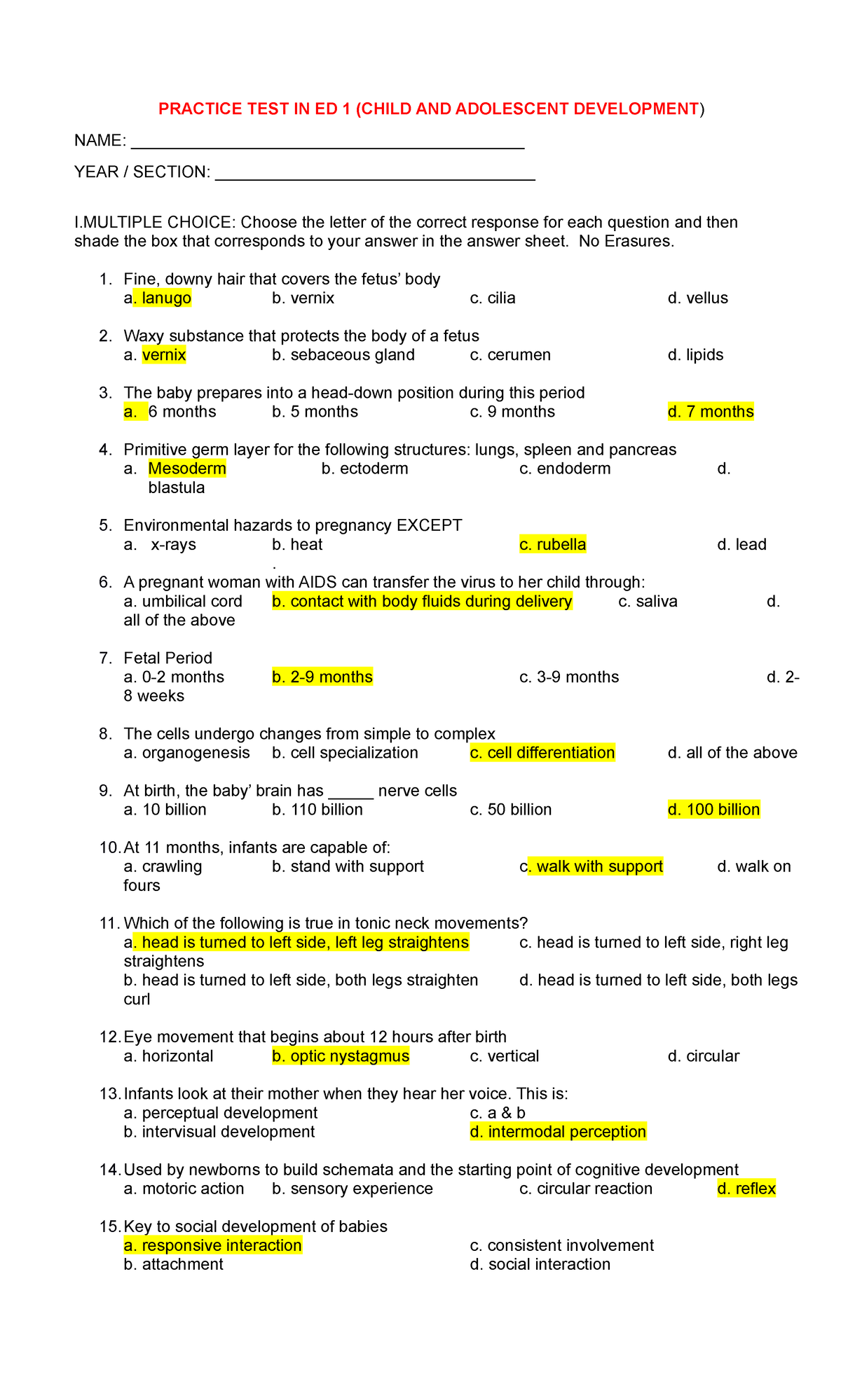 ED 1- Child AND Adolescent - PRACTICE TEST IN ED 1 (CHILD AND ...