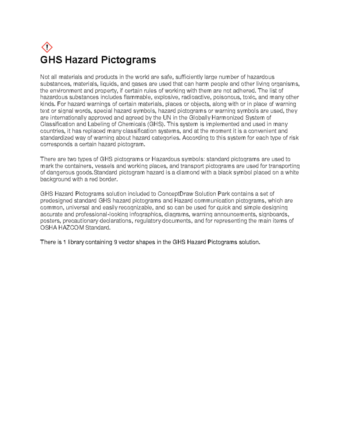 GHS Hazard Pictograms - The list of hazardous substances includes ...