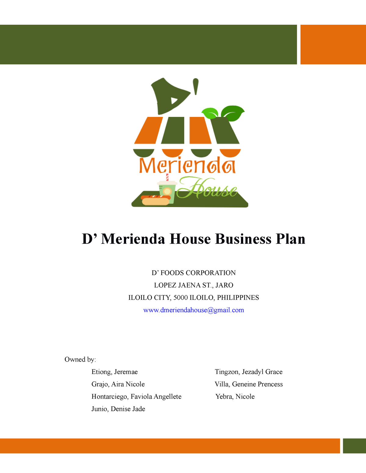 house business plan