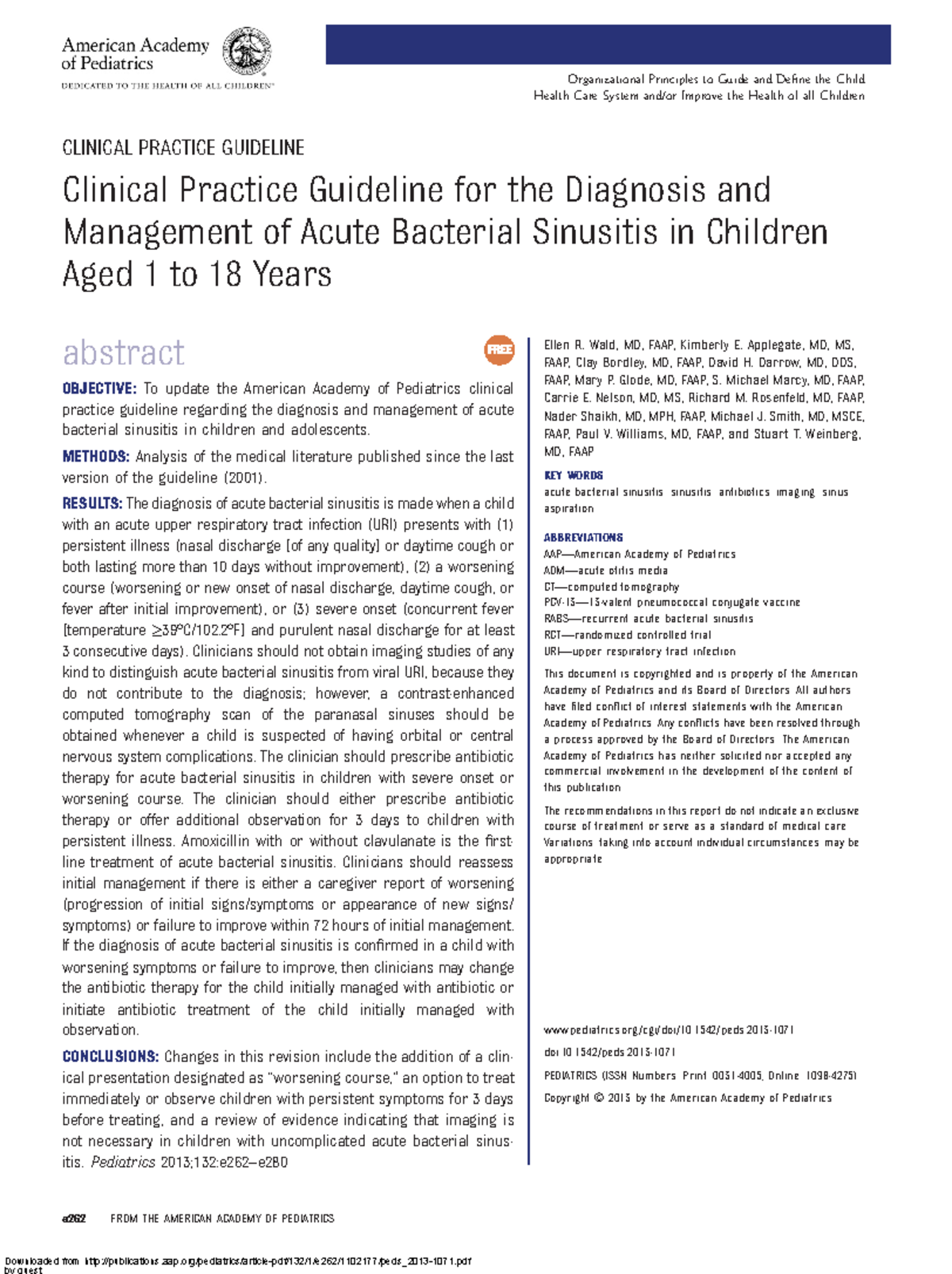 AAP-sinusitis - AAP tema dundamental en el area de la pediatria ...