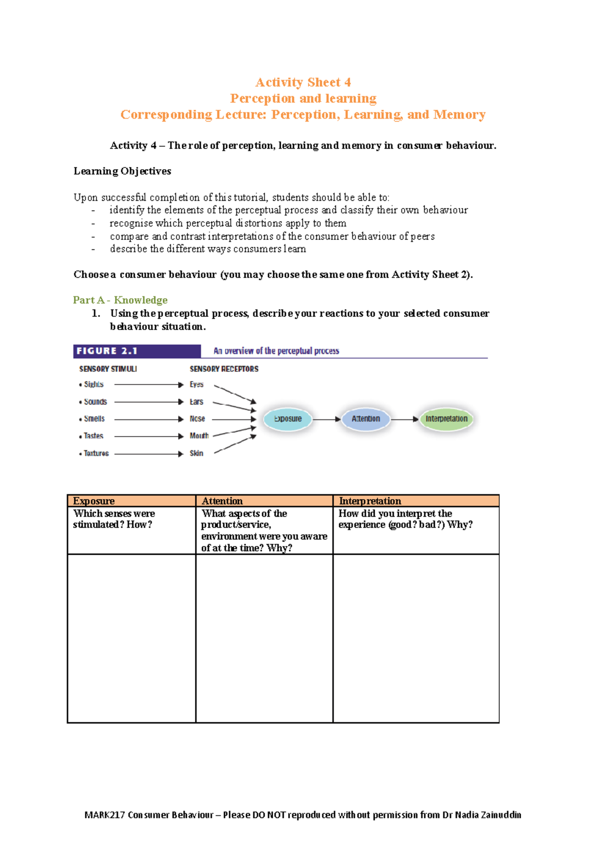 Activity Sheet 4 - Learning Objectives Upon successful completion of ...