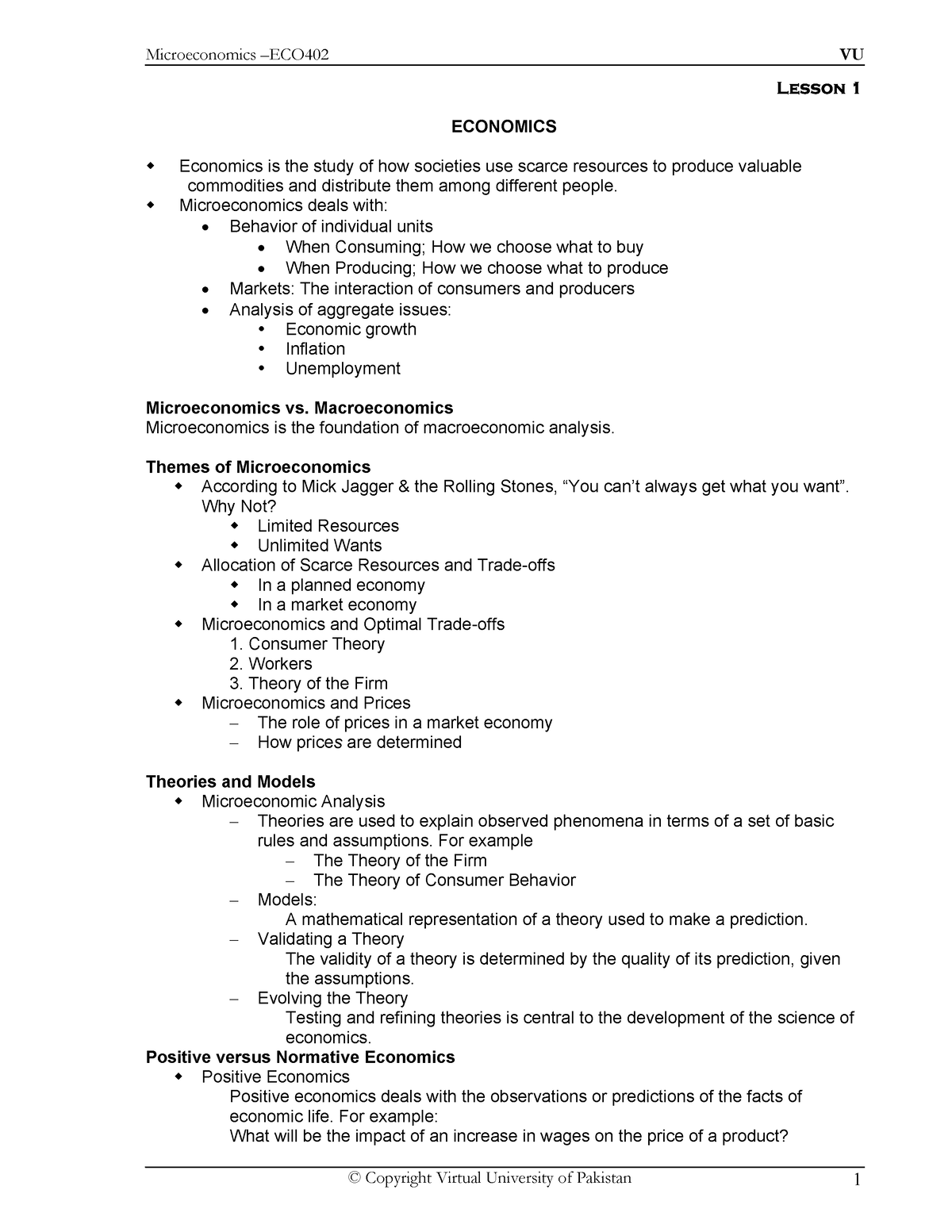 ECO 402 Handout CS 401 Handout Lesson 1 ECONOMICS Economics Is The   Thumb 1200 1553 