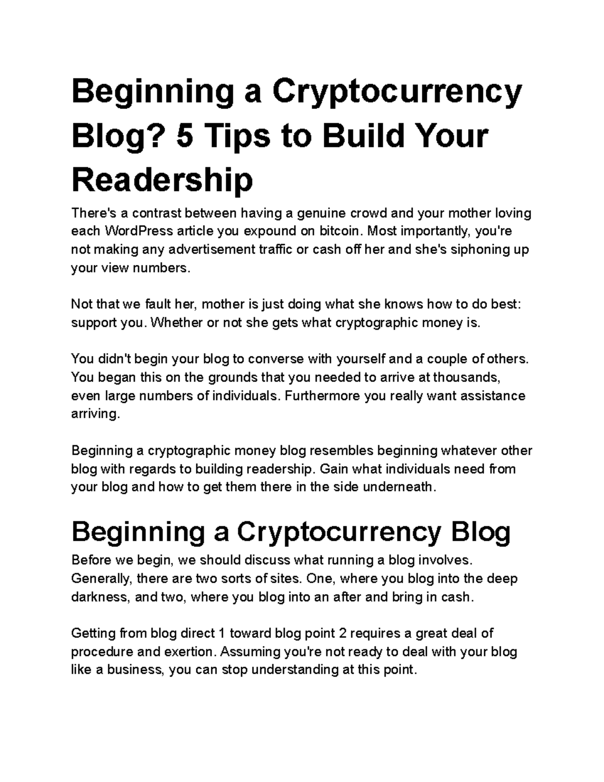 How to start a Cryptocurrency Blog? 5 Tips to Build Your Readership ...