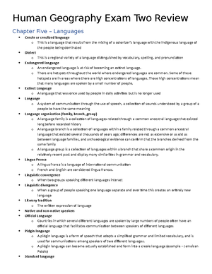 GEO Notes - Chapter 1 Notes Definition Of Human Geography: The Study Of ...