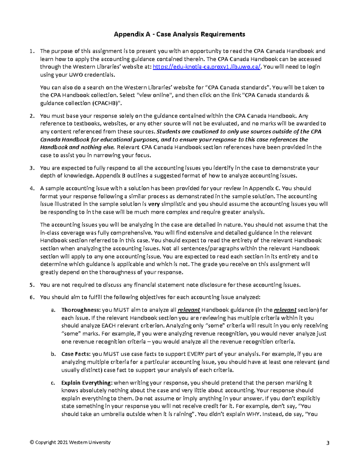 Appendix A- Case Analysis requirements and example - Appendix A - Case ...