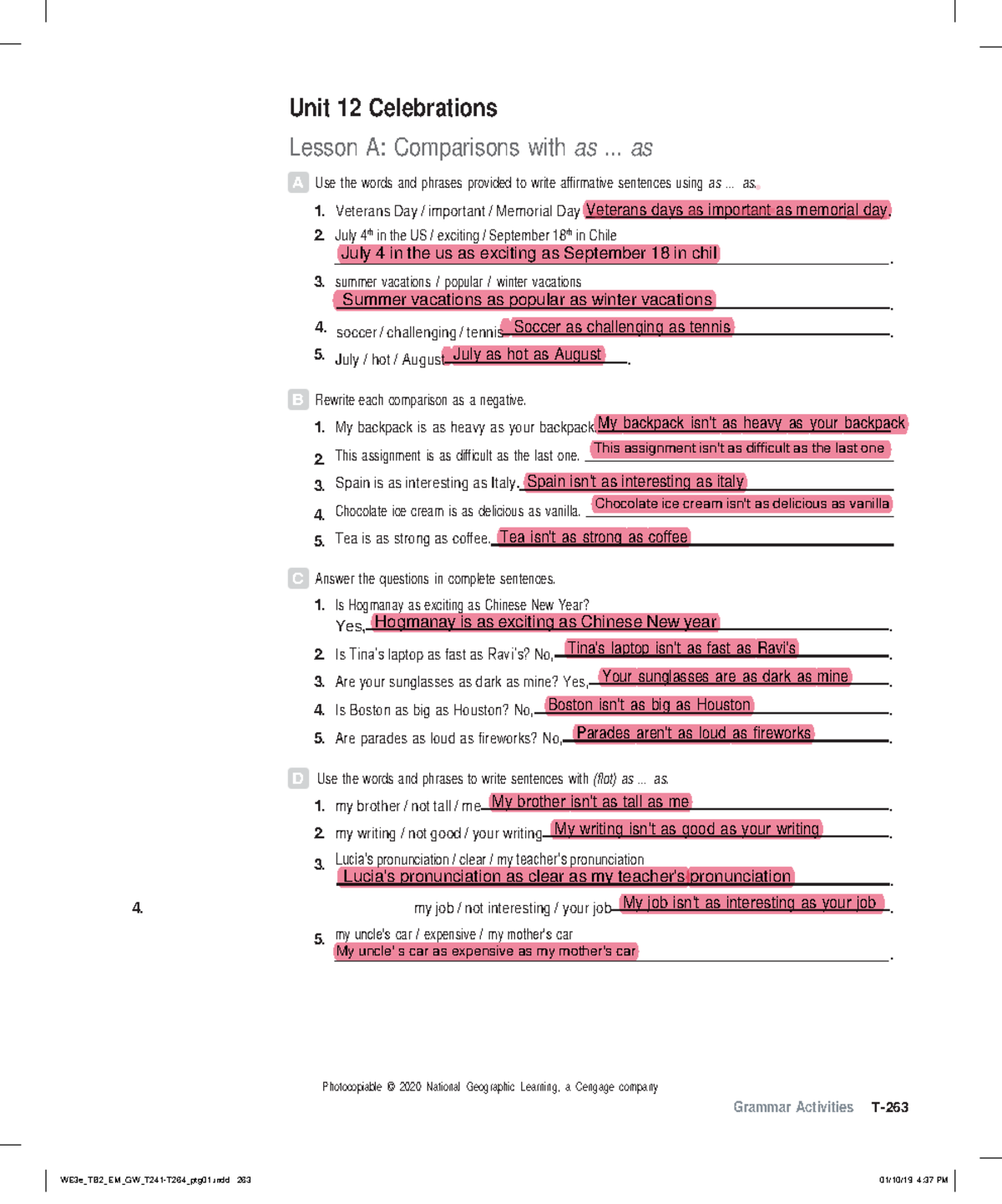 World English 3e Level 2 Grammar Activities Unit 12 Lesson A Unit 12 World English 3e Level 2 Grammar Activities Unit 12 Lesson A Unit 12