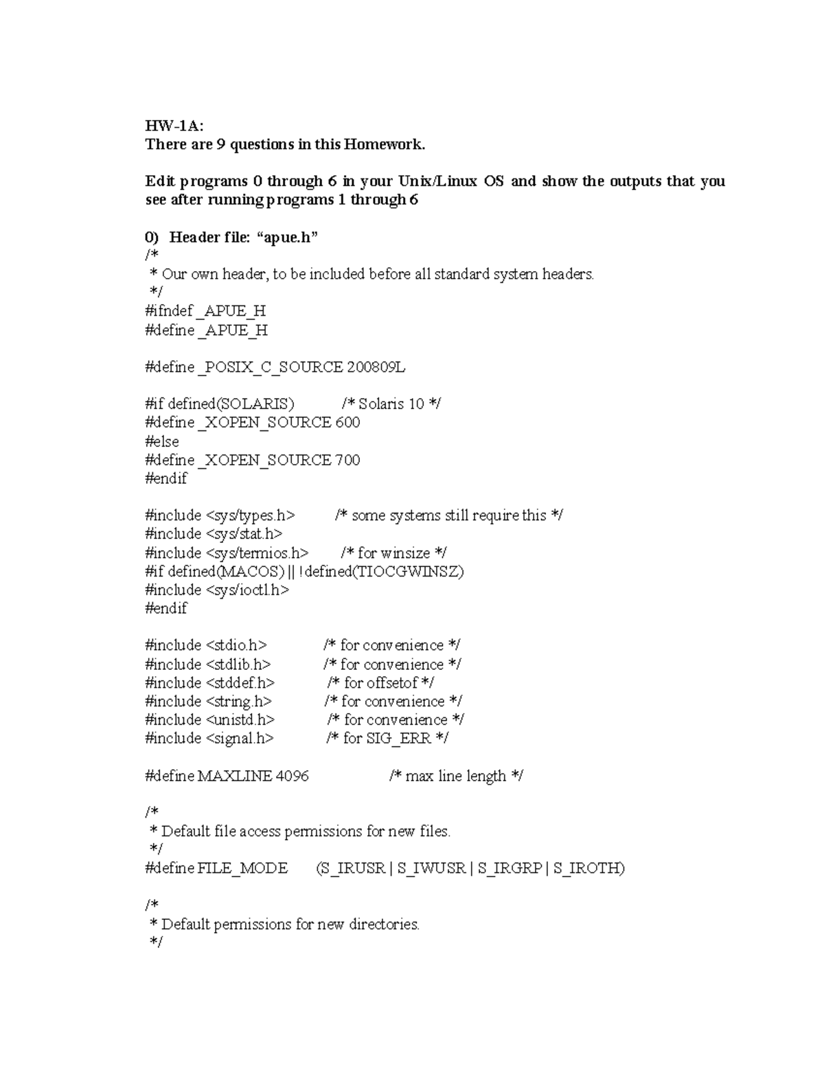 CS-510-Week-1-HW 1A - Assignment work - HW-1A: There are 9 questions in ...