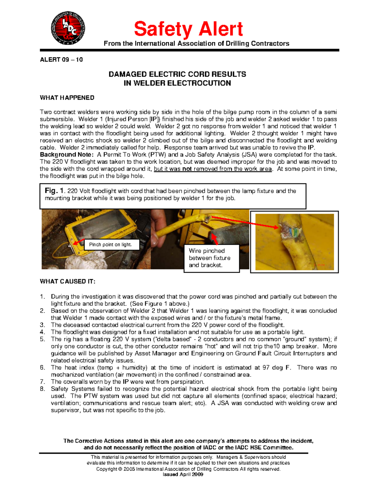 Iadcwelder FatalityAlert 0910 Safety Alert From the International