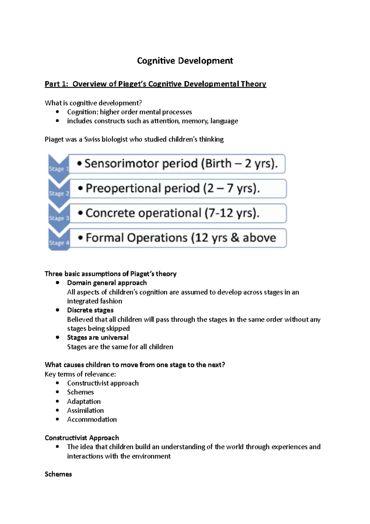 Week 4 - Cognitive Development - Cognitive Development Part 1: Overview ...