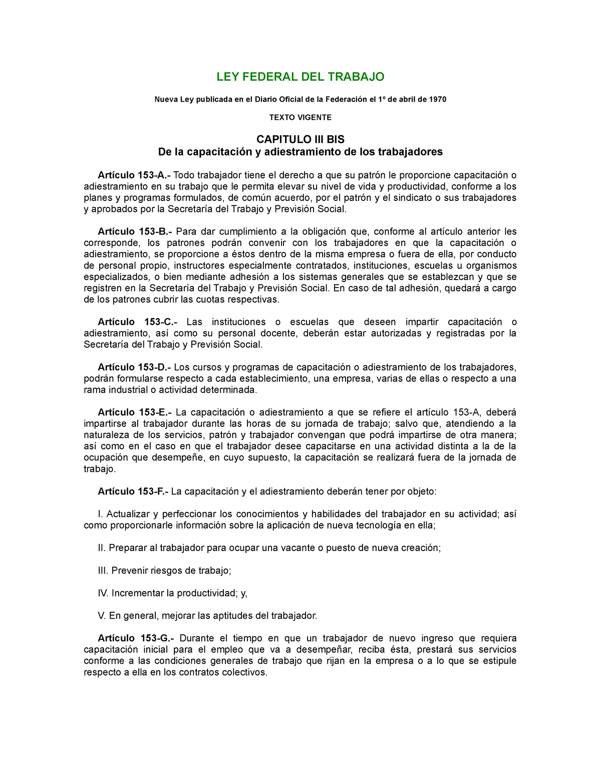 LEY Federal DEL Trabajo CAP III BIS - LEY FEDERAL DEL TRABAJO Nueva Ley ...