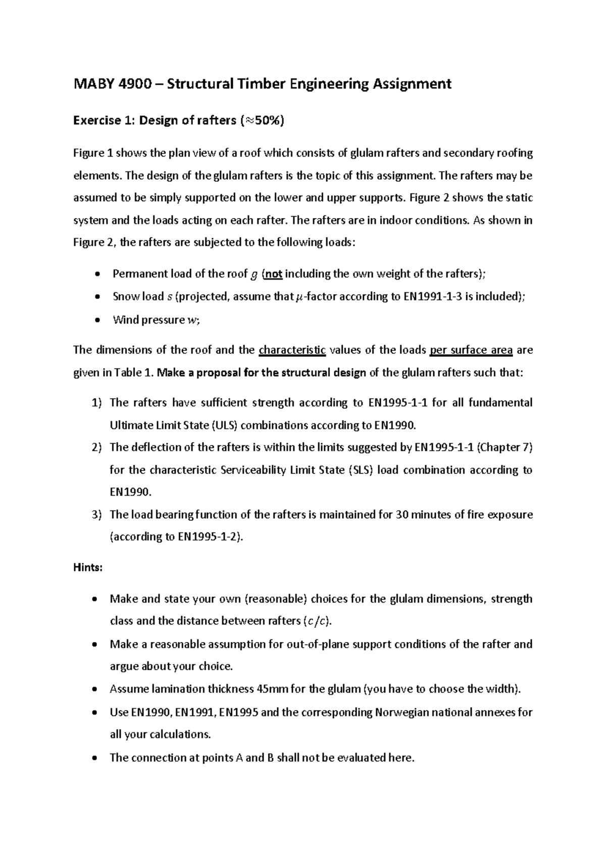 Timber Engineering - Assignment - MABY 4 900 – Structural Timber ...