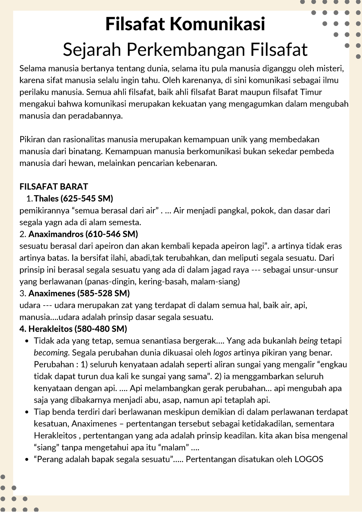 Filsafat Komunikasi - Sejarah Perkembangan Filsafat - Sejarah ...