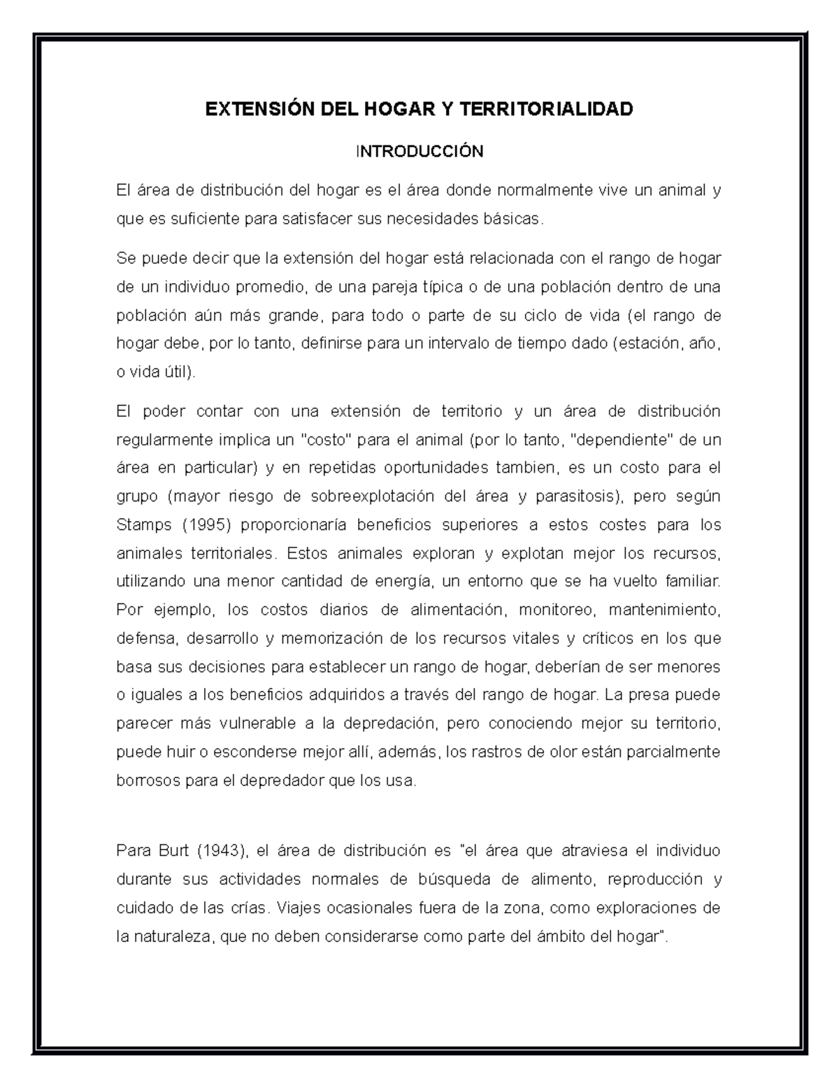 Extensi n DEL Hogar Y Territorialidad EXTENSI N DEL HOGAR Y