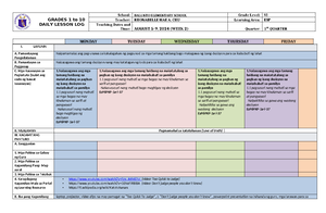 DLL ESP 6 Q1 W1 - DLL ESP - GRADES 1 to 10 DAILY LESSON LOG School ...