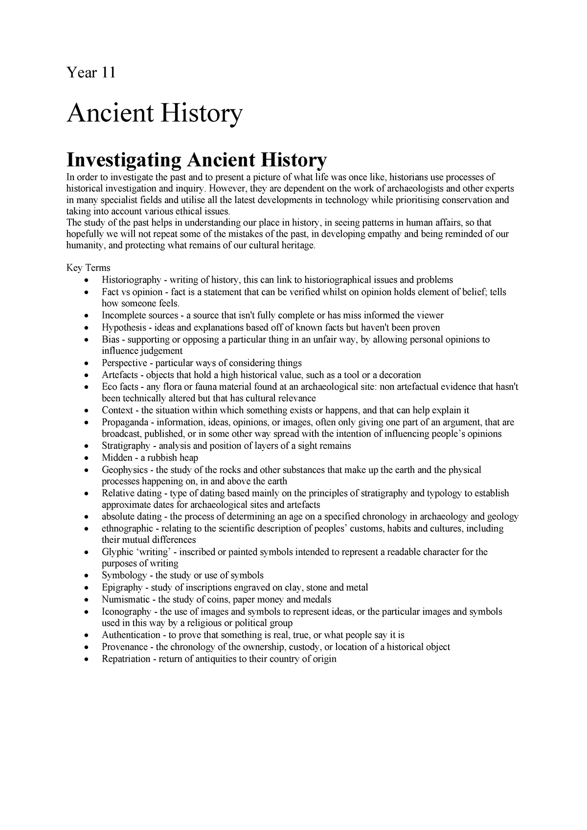 ancient-history-year-notes-year-11-ancient-history-investigating