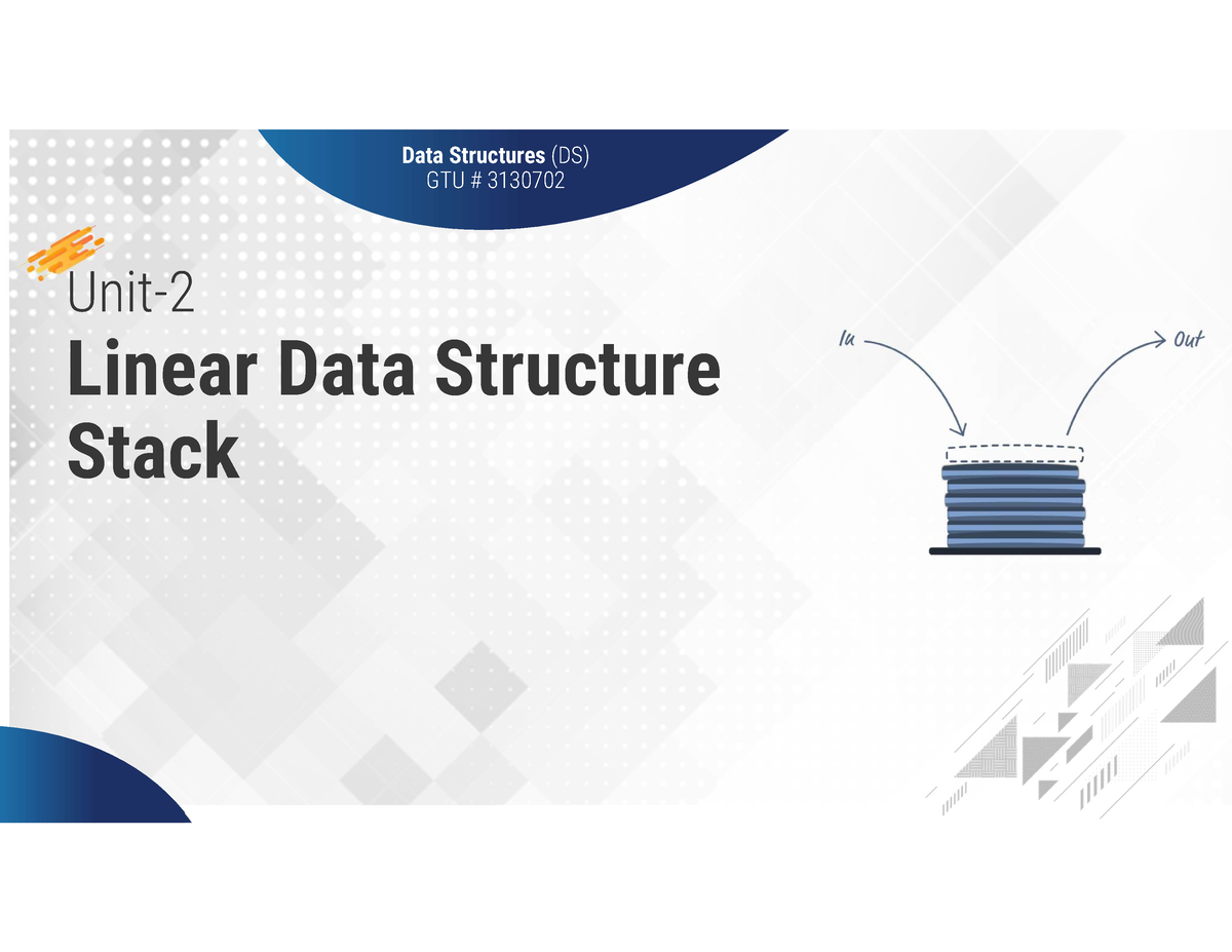 Stack Lecture Notes - Unit- Linear Data Structure Stack Data Structures ...