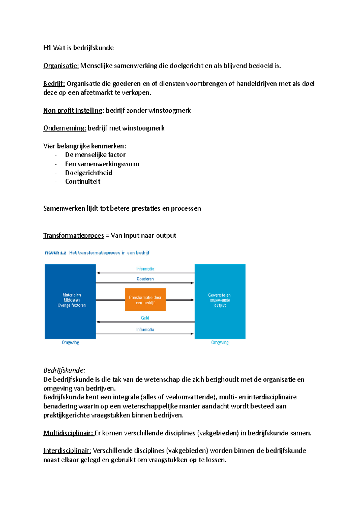 Samenvatting Bedrijfskunde Basis Minor Bedrijfskundig Management ...