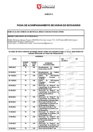 Relatrio Estgio Supervisionado - CENTRO UNIVERSITRIO FACVEST ...