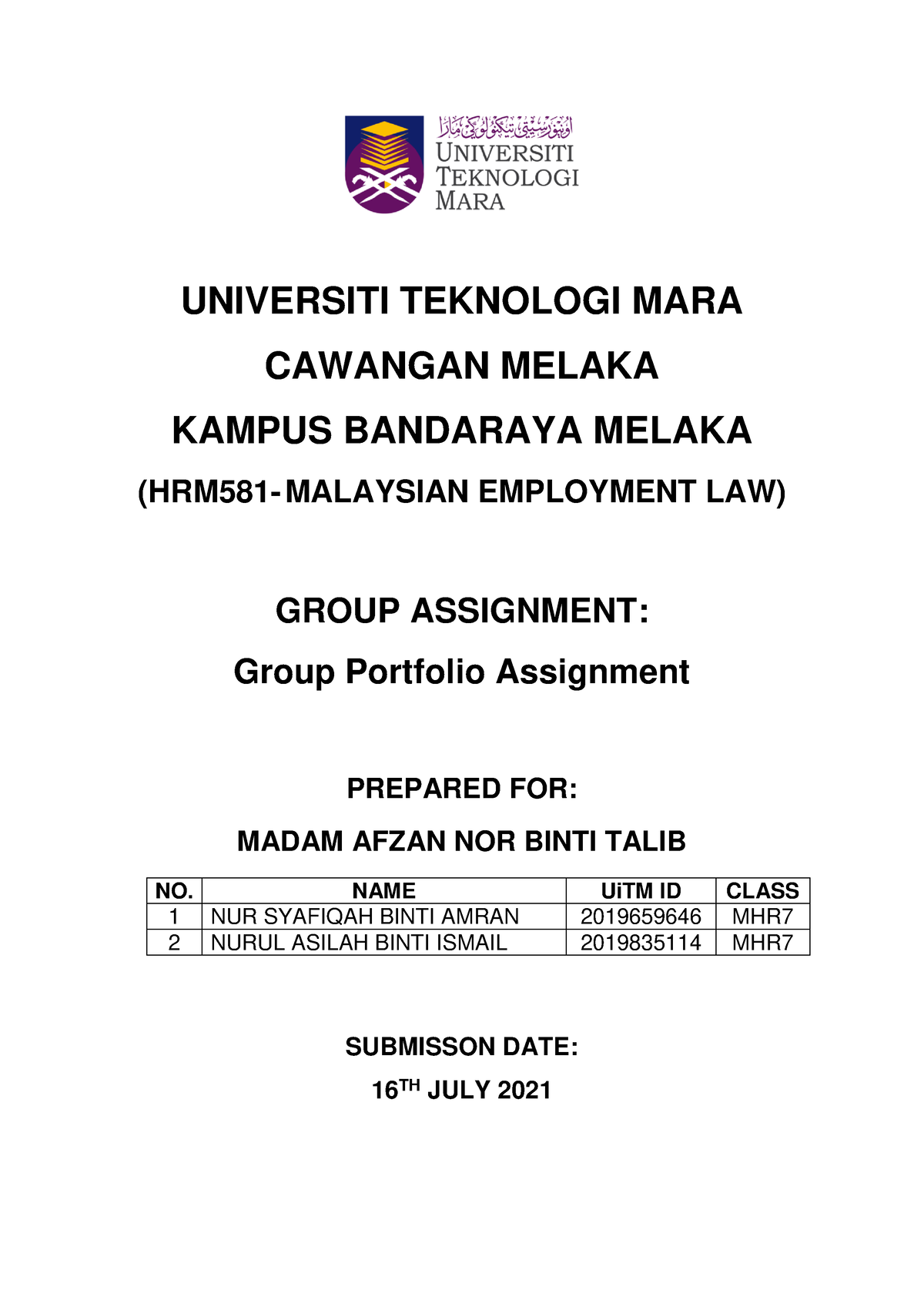 hrm581 group assignment