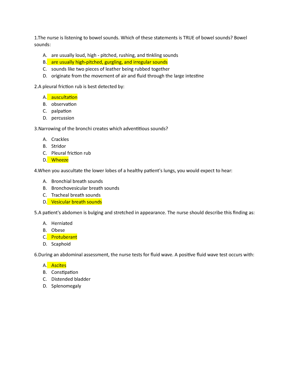 Health Assessment Reviewer - 1 nurse is listening to bowel sounds ...