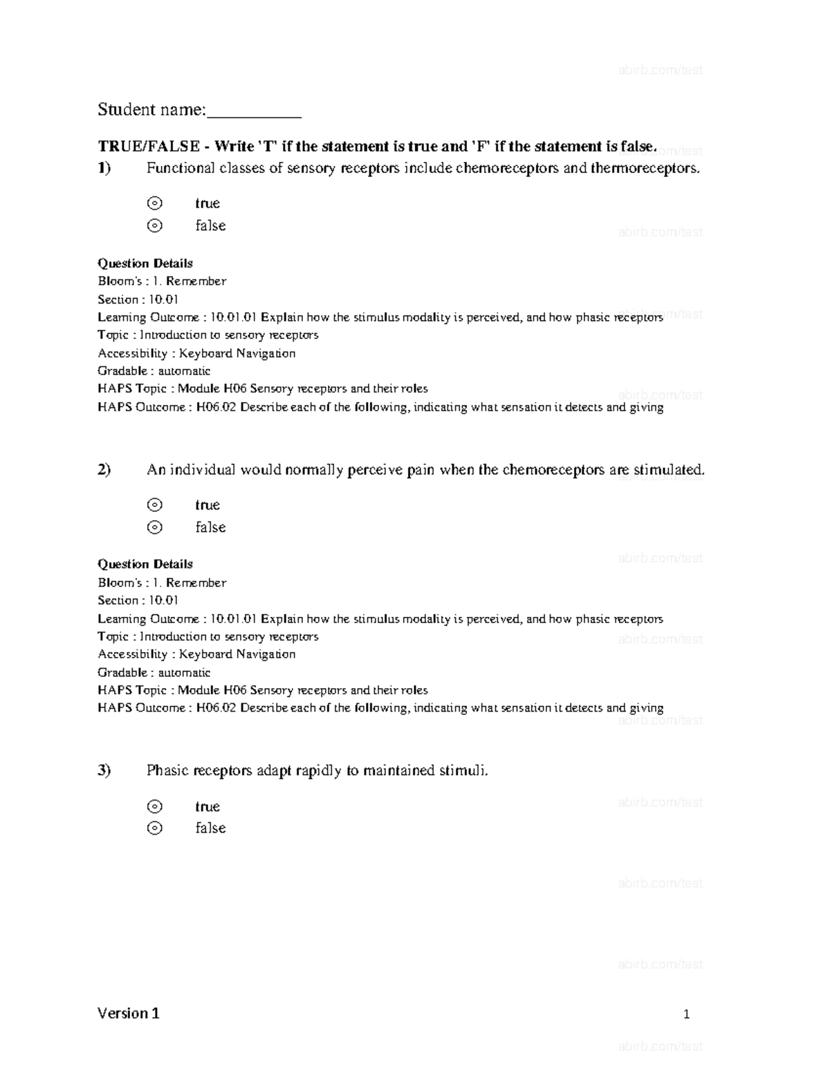 assignment chapter 10 true false quiz (practice)