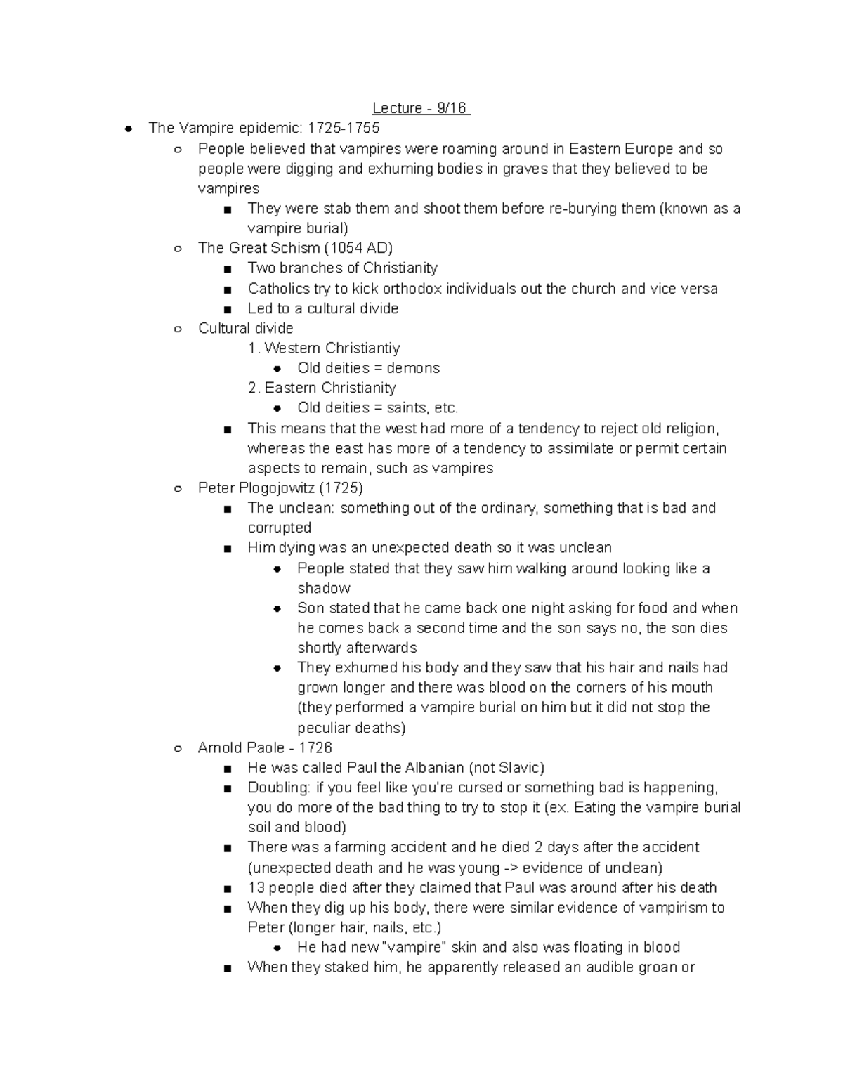 Dracula Notes - Lecture - 9/ The Vampire epidemic: 1725- People ...