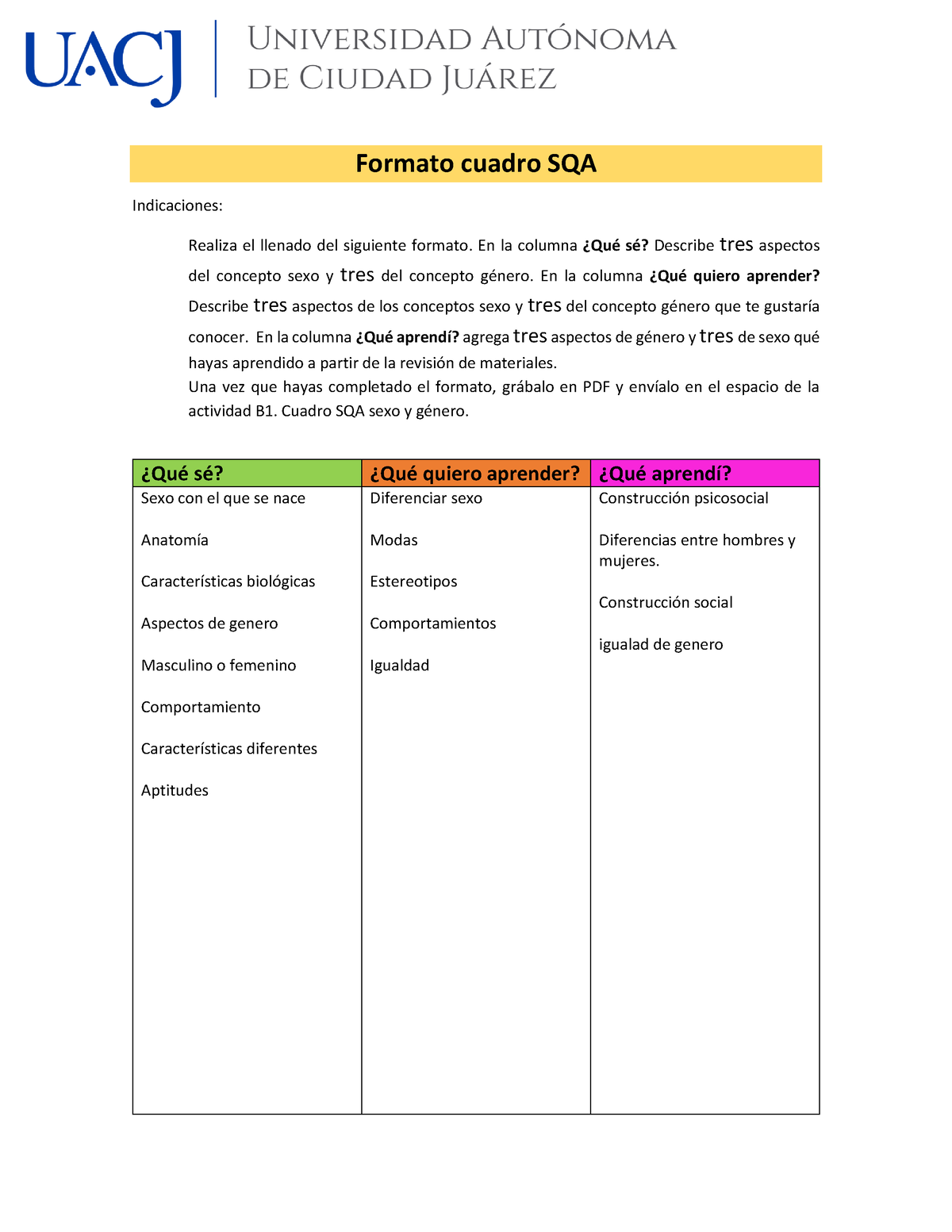 Actividad B1-Cuadro SQA 210336 - Formato Cuadro SQA Indicaciones ...