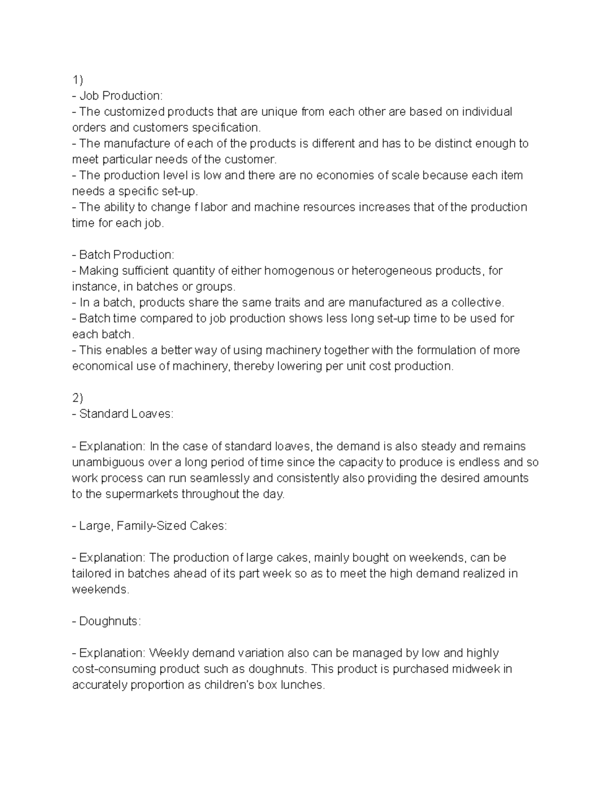 Batch production - business - 1) Job Production: The customized ...