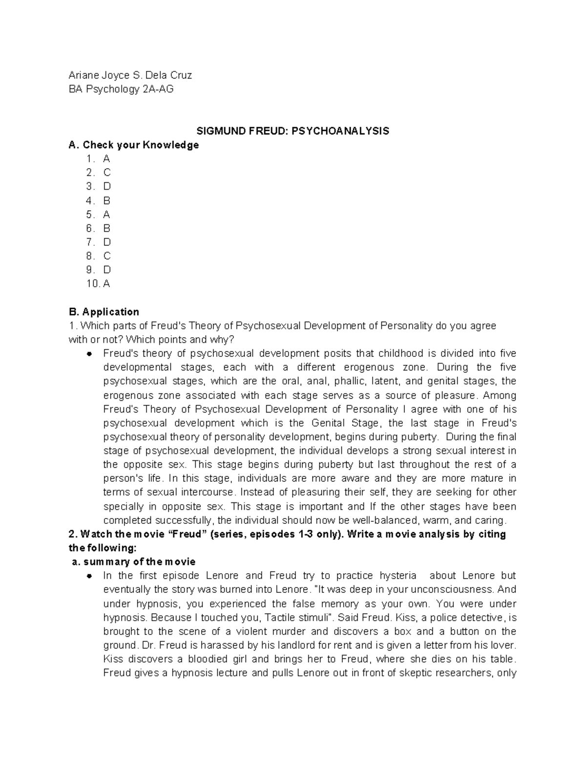 Top-act - activity - Ariane Joyce S. Dela Cruz BA Psychology 2A-AG ...
