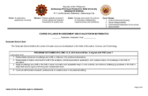 Assessment and evaluation 2 - Republic of the Philippines Zamboanga ...