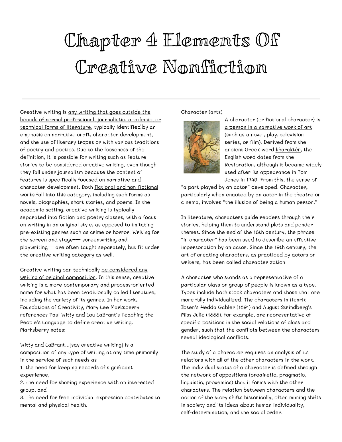 creative nonfiction writing assignment