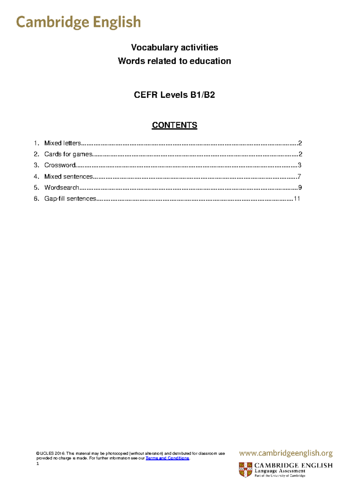 297190 education vocabulary activities - Vocabulary activities Words ...