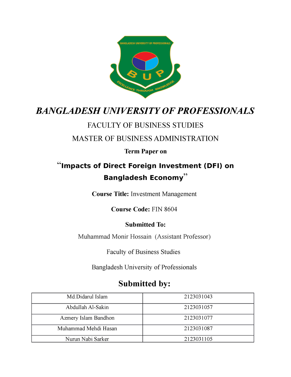 term paper bangladesh