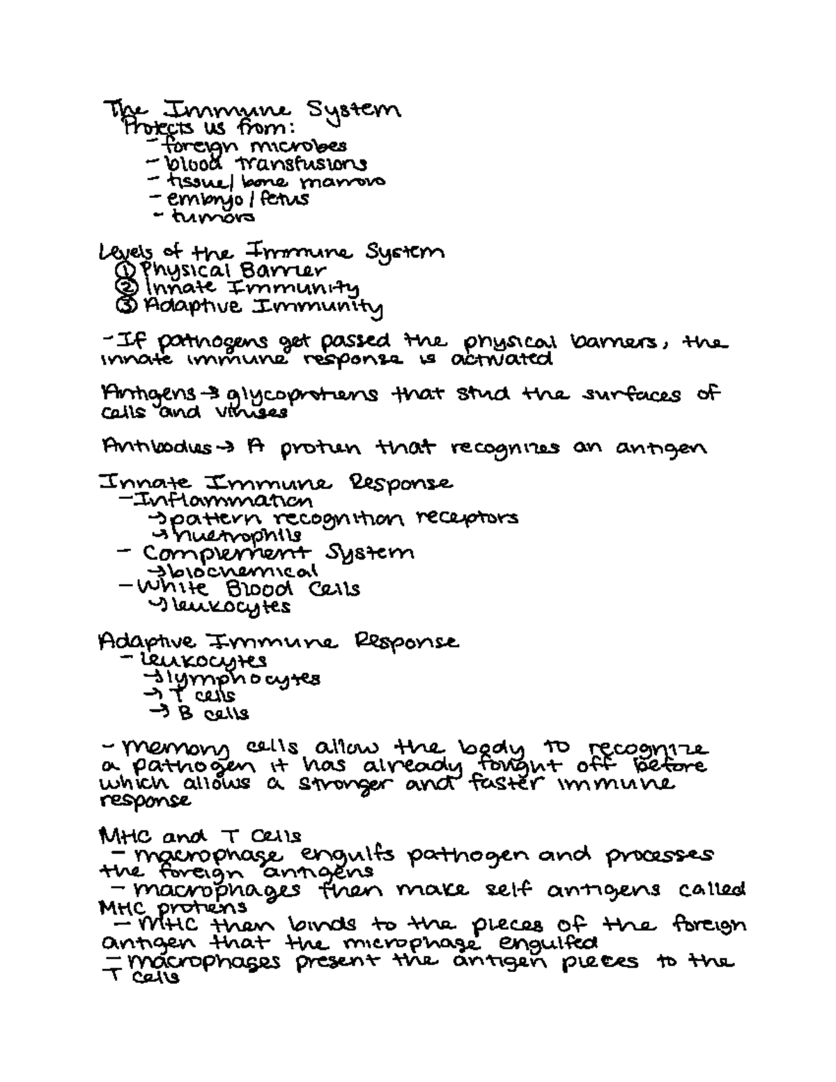 HLA and Immunity - Lecture notes 6 - ####### The ####### Immune System ...