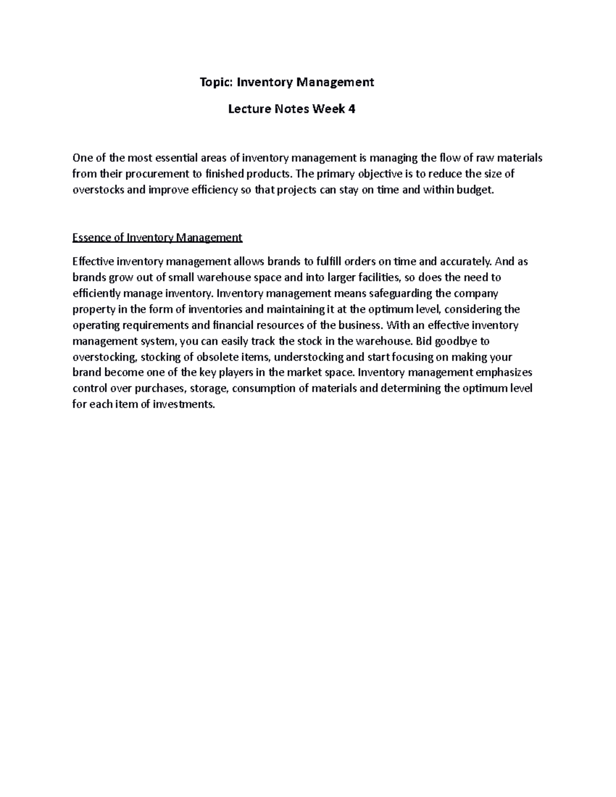Document 64 - It contains information regarding inventory management ...