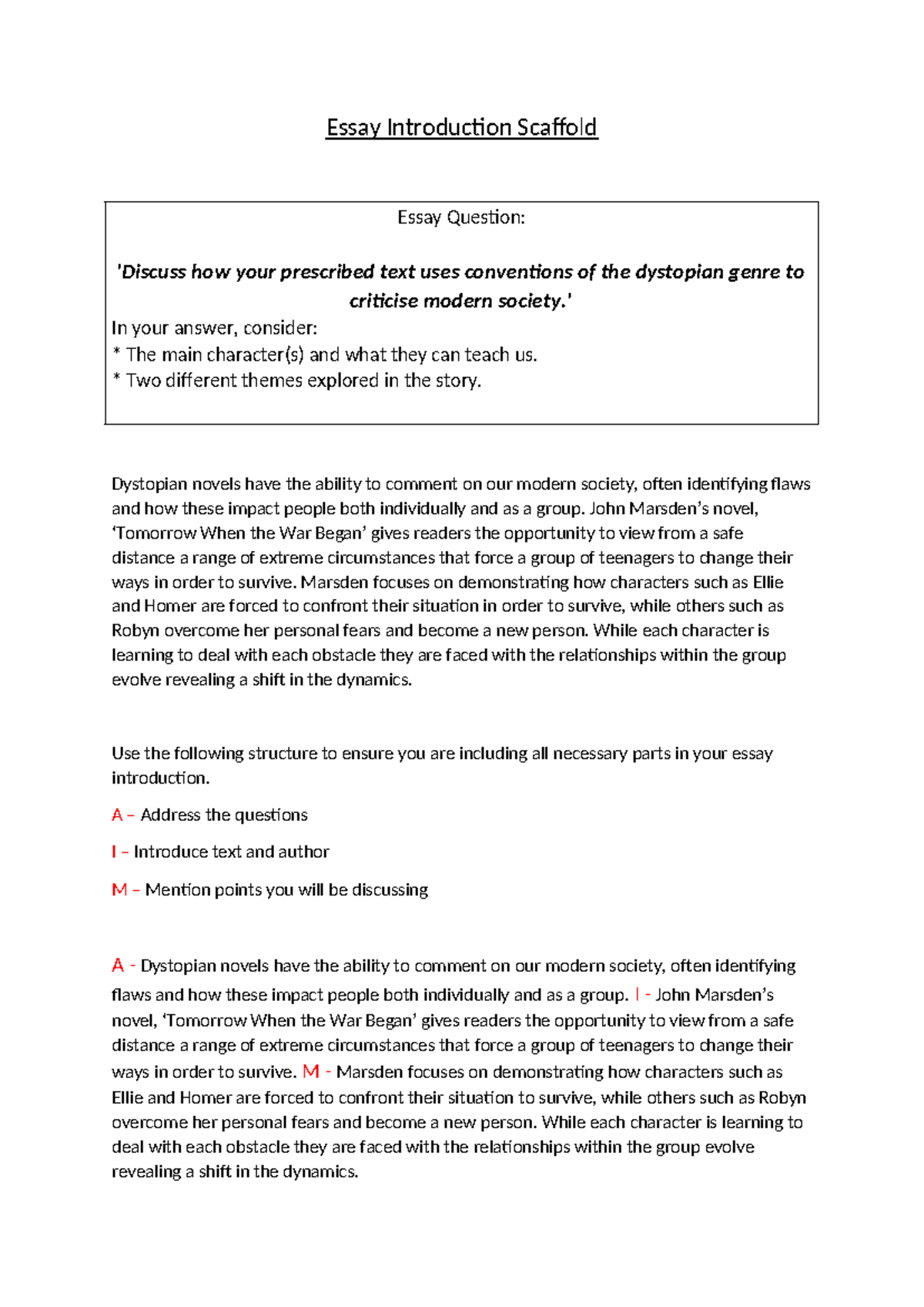 Essay Introduction Scaffold 2023 - Essay Introduction Scaffold Essay ...