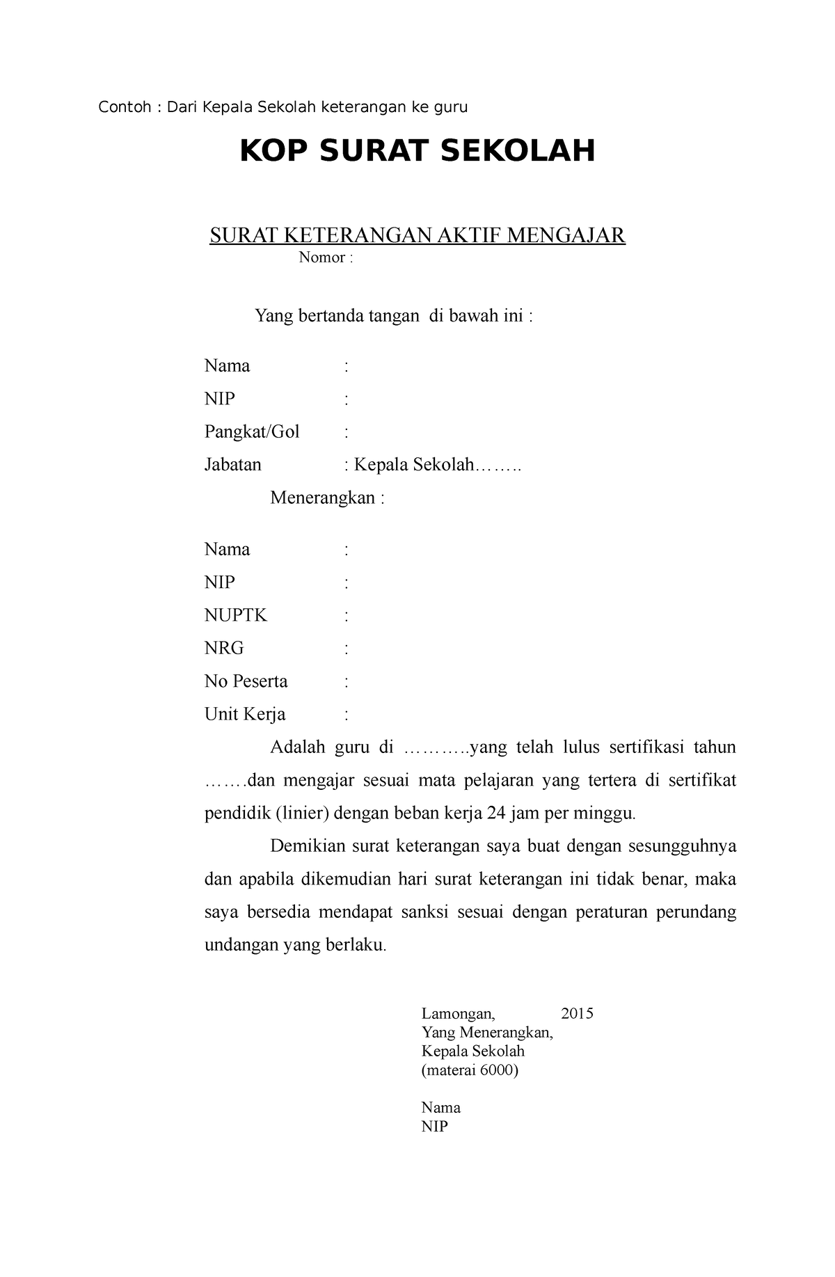 Contoh Surat Keterangan Kepala Sekolah Porn Sex Picture 