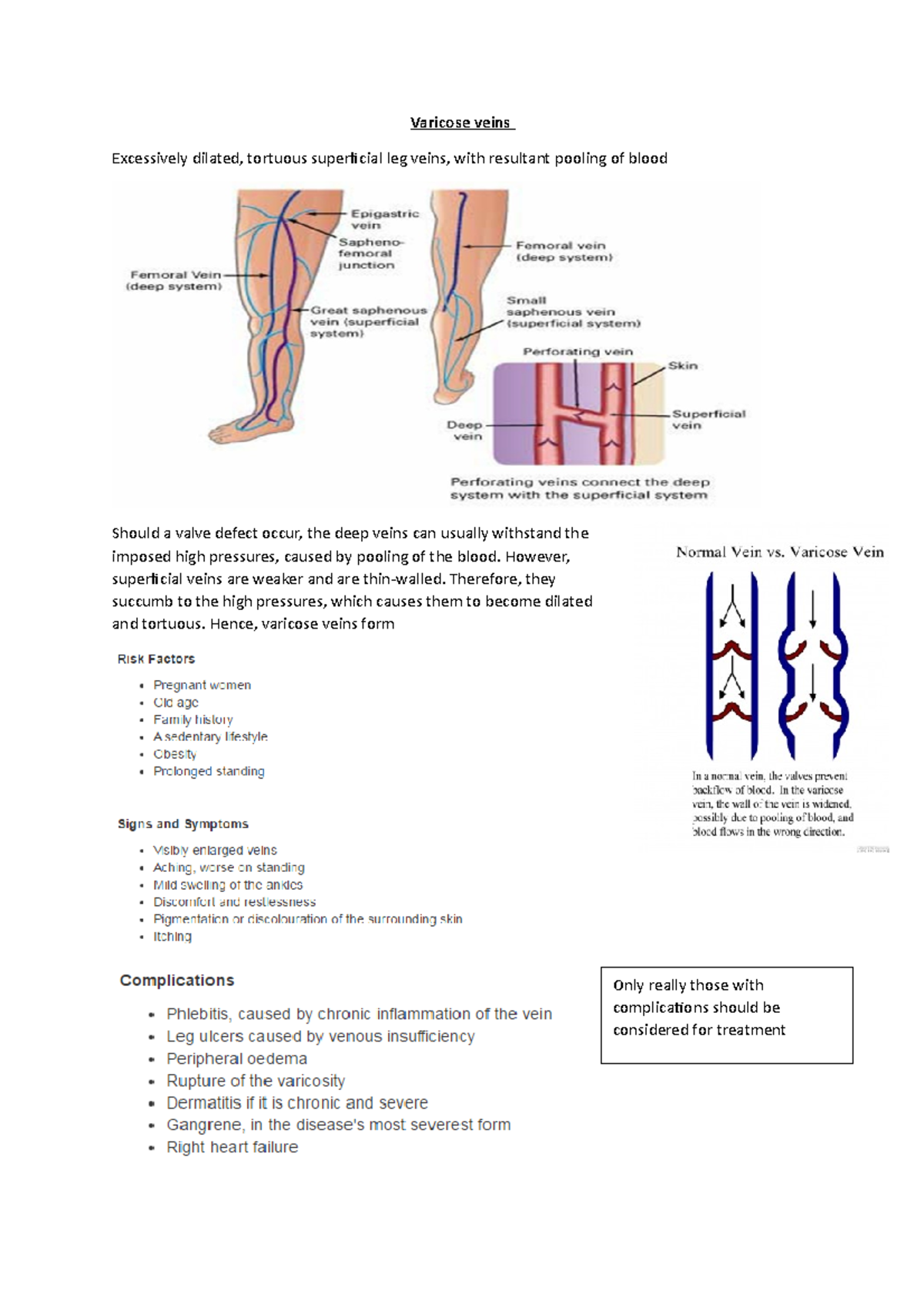 15 Varicose veins - Varicose veins Excessively dilated, tortuous ...