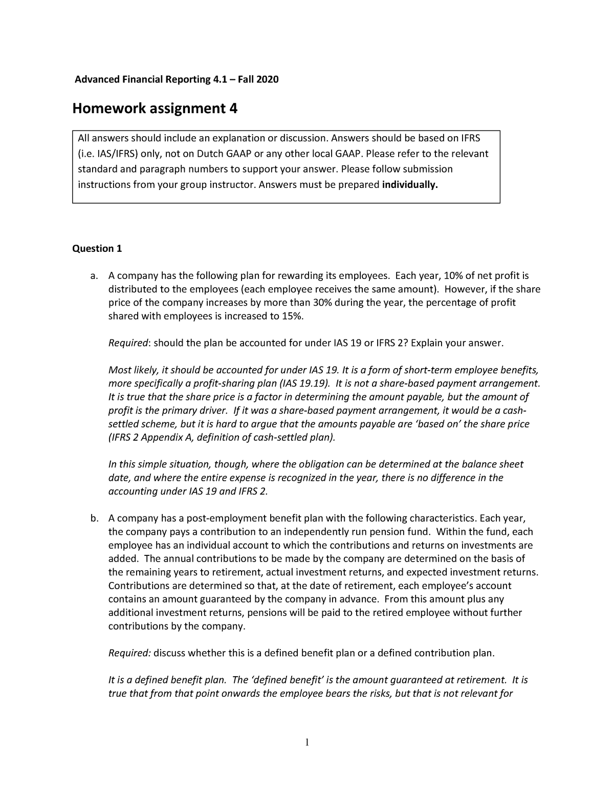 Afr 2020 Homework Assignment 4 Answers Advanced Financial Reporting