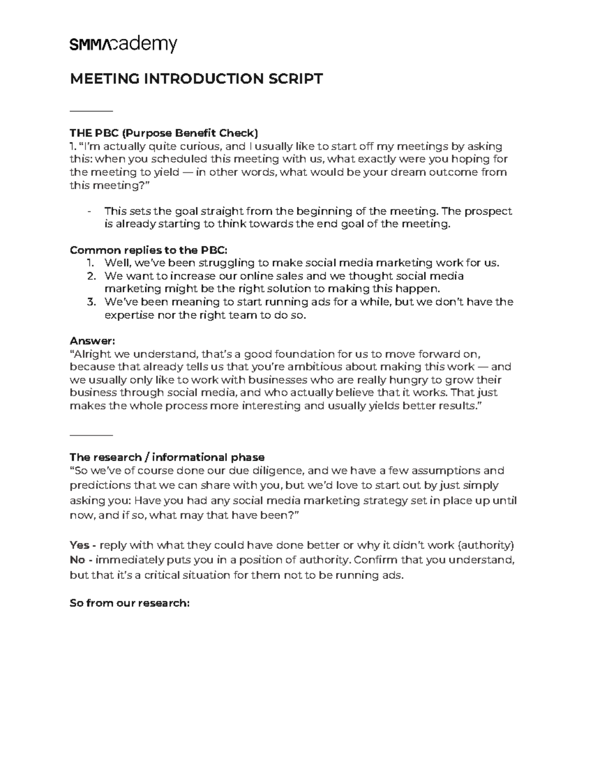 02-Meeting Script - Introduction - MEETING INTRODUCTION SCRIPT ...